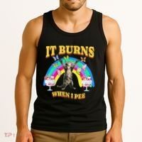 It Burns When I Pee Funny Cat Meme Rainbow Saying Sarcastic Tank Top thumb 3