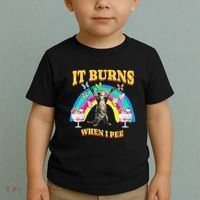 It Burns When I Pee Funny Cat Meme Rainbow Saying Sarcastic Toddler T-Shirt thumb 2