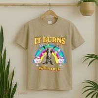 It Burns When I Pee Funny Cat Meme Rainbow Saying Sarcastic T-Shirt thumb 2