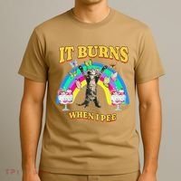 It Burns When I Pee Funny Cat Meme Rainbow Saying Sarcastic T-Shirt thumb 3