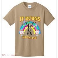 It Burns When I Pee Funny Cat Meme Rainbow Saying Sarcastic Kids T-Shirt thumb 0