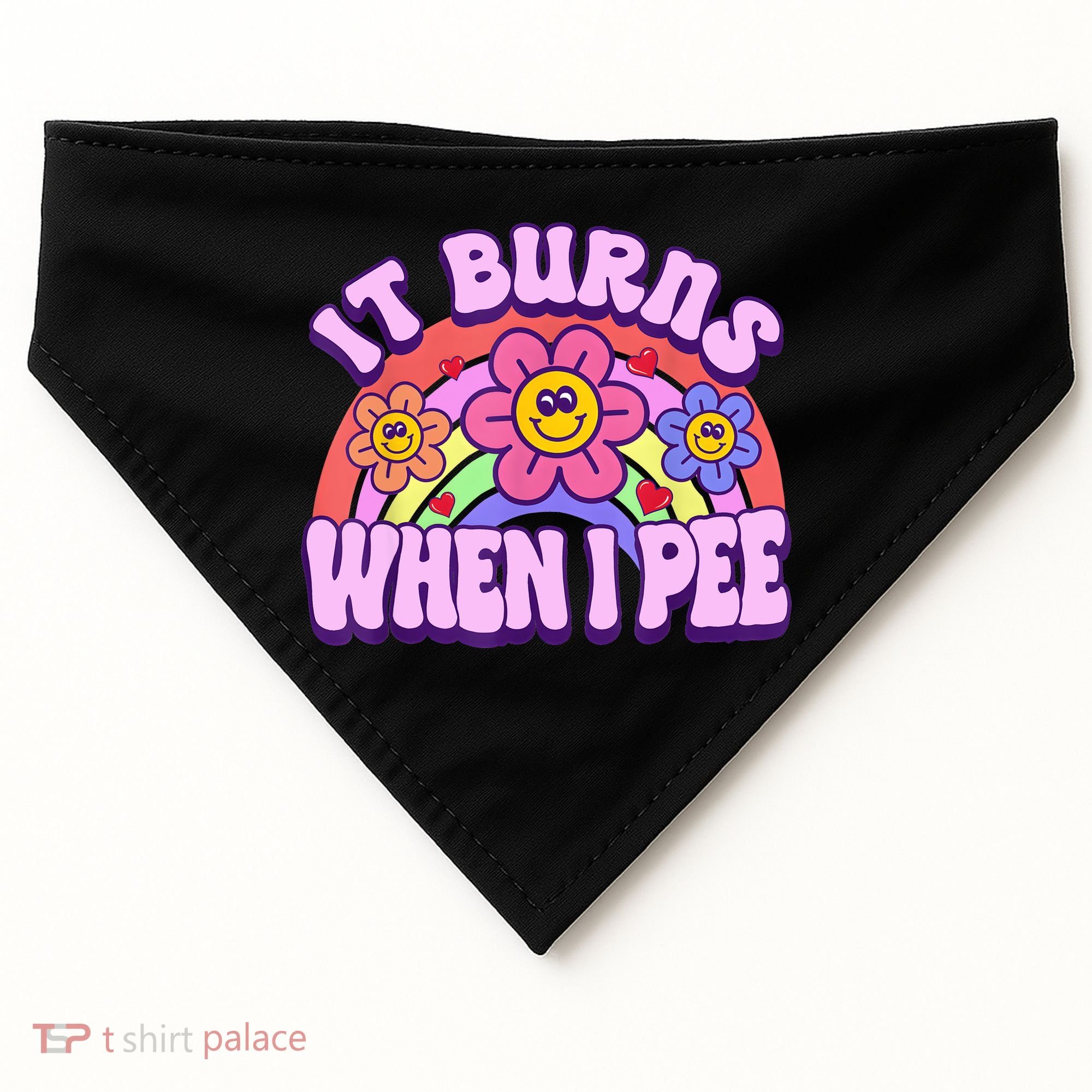 It Burns When I Pee Funny Sarcastic Ironic Inappropriate USA-Made Doggie Bandana