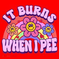 It Burns When I Pee Funny Sarcastic Ironic Inappropriate Santa Hat thumb 1