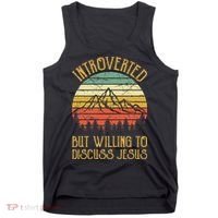 Introverted But Willing To Discuss Jesus Christian Tank Top thumb 0