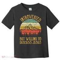 Introverted But Willing To Discuss Jesus Christian Toddler T-Shirt thumb 0