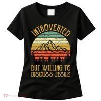 Introverted But Willing To Discuss Jesus Christian Women's T-Shirt thumb 0