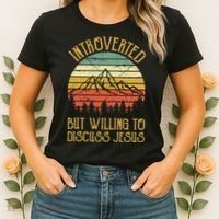 Introverted But Willing To Discuss Jesus Christian Women's T-Shirt thumb 2