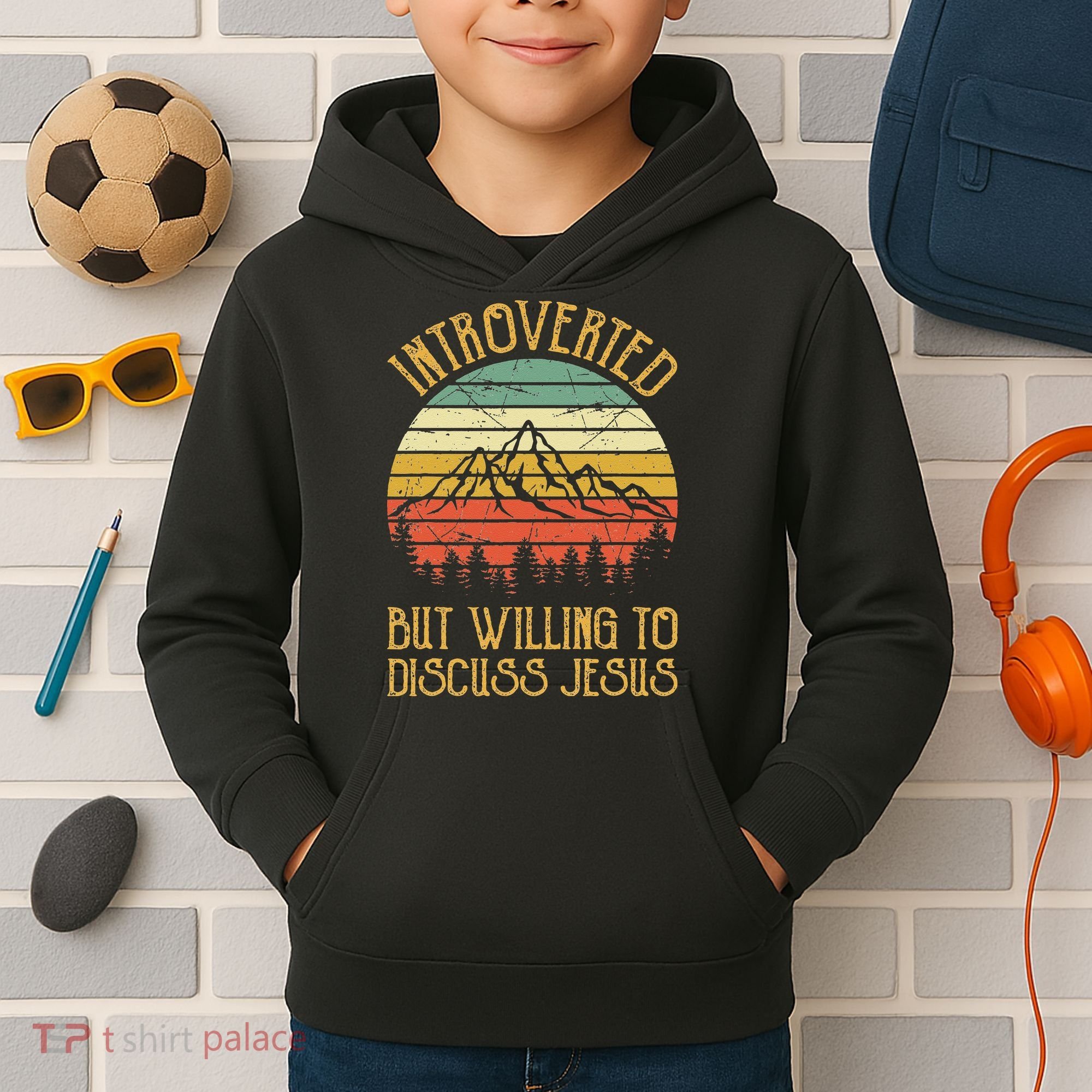 Introverted But Willing To Discuss Jesus Christian Kids Hoodie