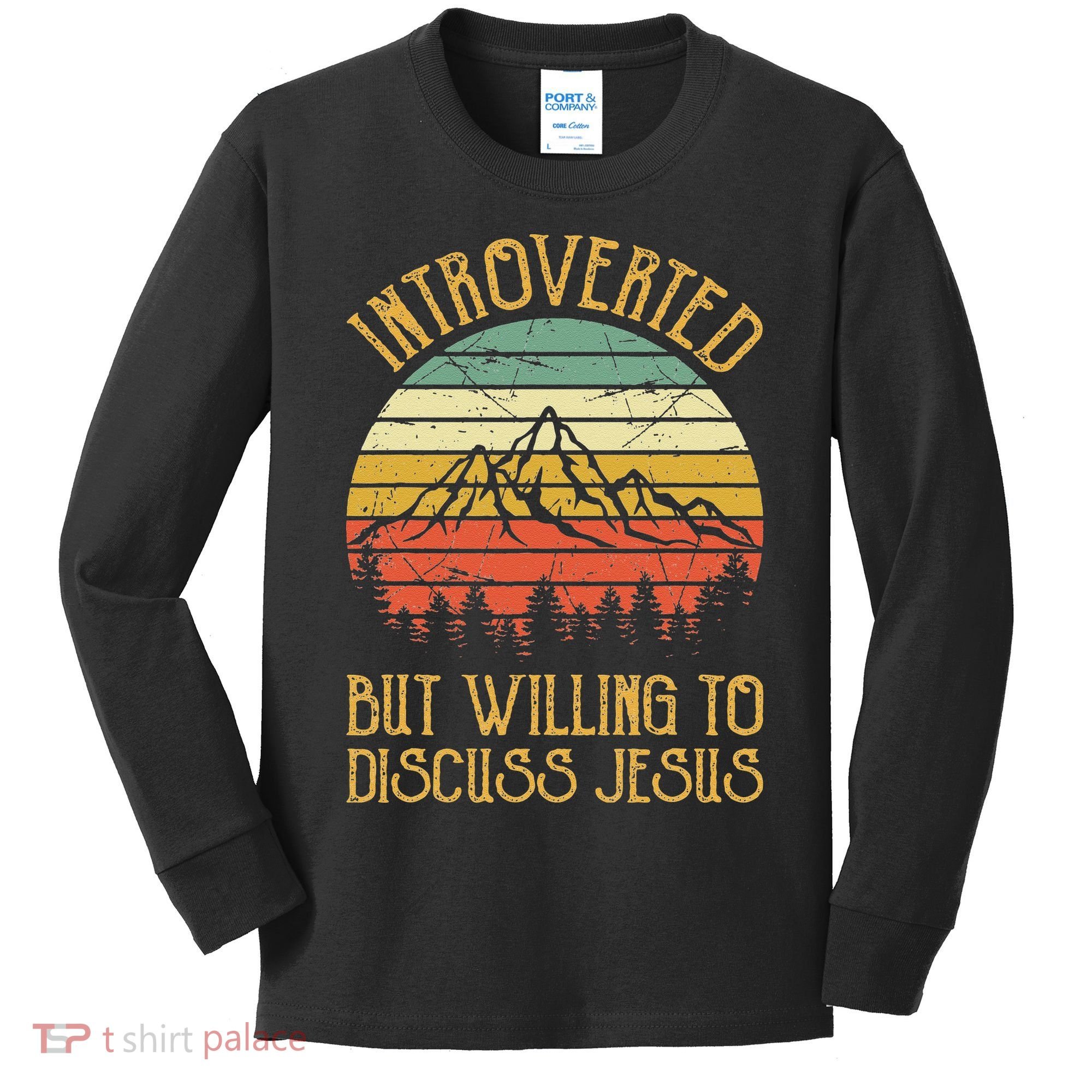 Introverted But Willing To Discuss Jesus Christian Kids Long Sleeve Shirt