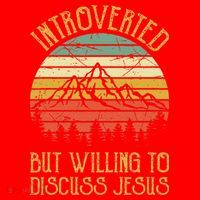 Introverted But Willing To Discuss Jesus Christian Santa Hat thumb 1