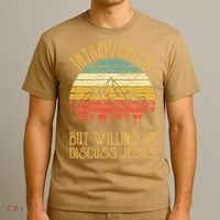 Introverted But Willing To Discuss Jesus Christian T-Shirt thumb 3
