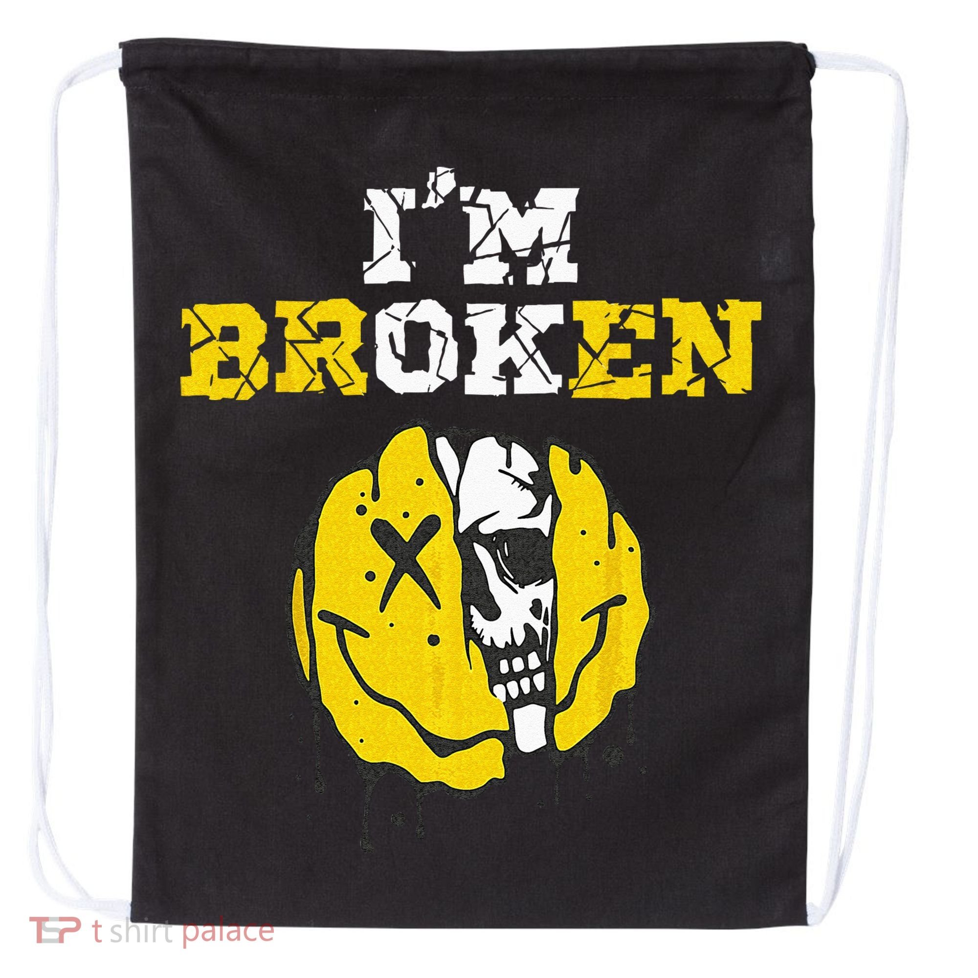 IM Broken Workout Running Invisible Illness Im OK Broken Drawstring Bag