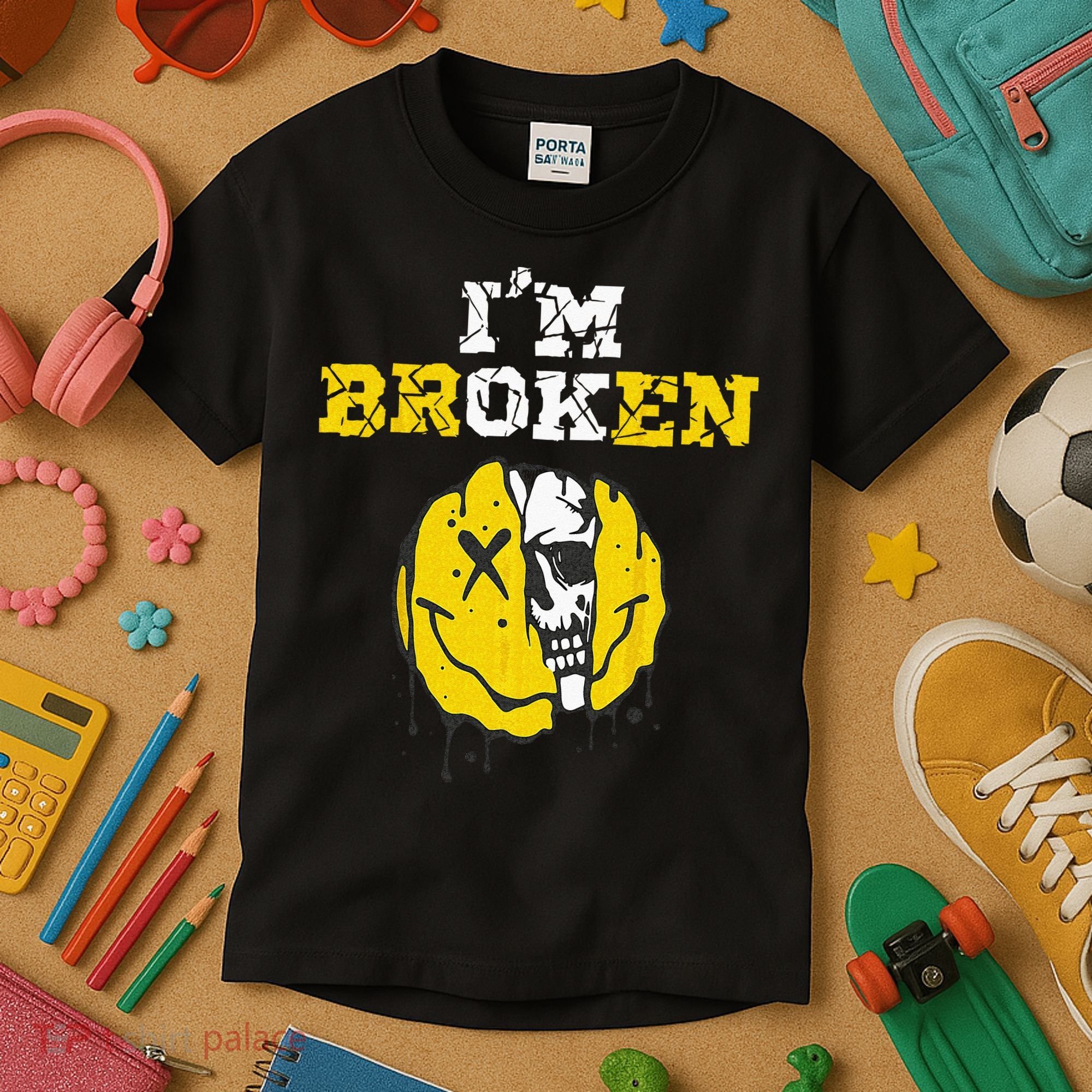 IM Broken Workout Running Invisible Illness Im OK Broken Kids T-Shirt