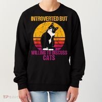 Introverted But Willing To Discuss Cats Women's Sweatshirt thumb 0