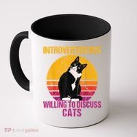Introverted But Willing To Discuss Cats Coffee Mug thumb 0
