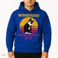 Introverted But Willing To Discuss Cats Hoodie thumb 2