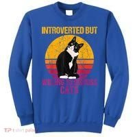 Introverted But Willing To Discuss Cats Sweatshirt thumb 0