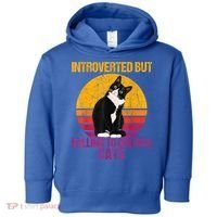 Introverted But Willing To Discuss Cats Toddler Hoodie thumb 0