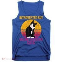 Introverted But Willing To Discuss Cats Tank Top thumb 0