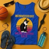 Introverted But Willing To Discuss Cats Tank Top thumb 4