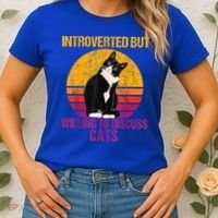 Introverted But Willing To Discuss Cats Women's T-Shirt thumb 2