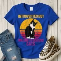 Introverted But Willing To Discuss Cats Women's T-Shirt thumb 3