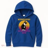 Introverted But Willing To Discuss Cats Kids Hoodie thumb 0