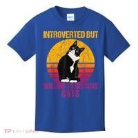 Introverted But Willing To Discuss Cats Kids T-Shirt thumb 0