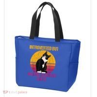 Introverted But Willing To Discuss Cats Tote Bag thumb 3
