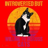 Introverted But Willing To Discuss Cats Santa Hat thumb 1