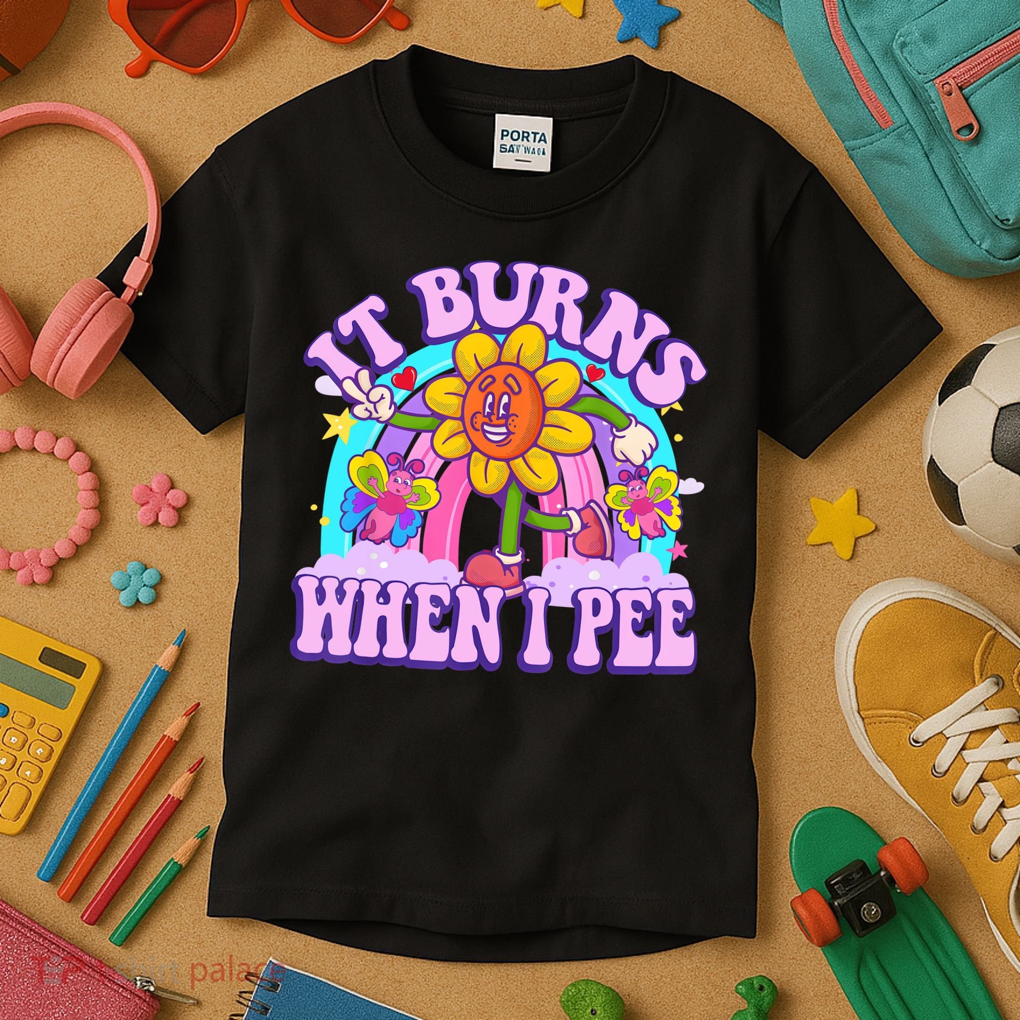 It Burns When I Pee Funny Sarcastic Ironic Inappropriate Kids T-Shirt