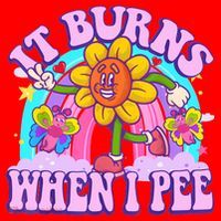 It Burns When I Pee Funny Sarcastic Ironic Inappropriate Santa Hat thumb 1
