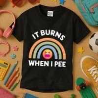 It Burns When I Pee Funny Sarcastic Kids T-Shirt thumb 3