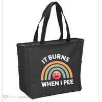 It Burns When I Pee Funny Sarcastic Tote Bag thumb 2