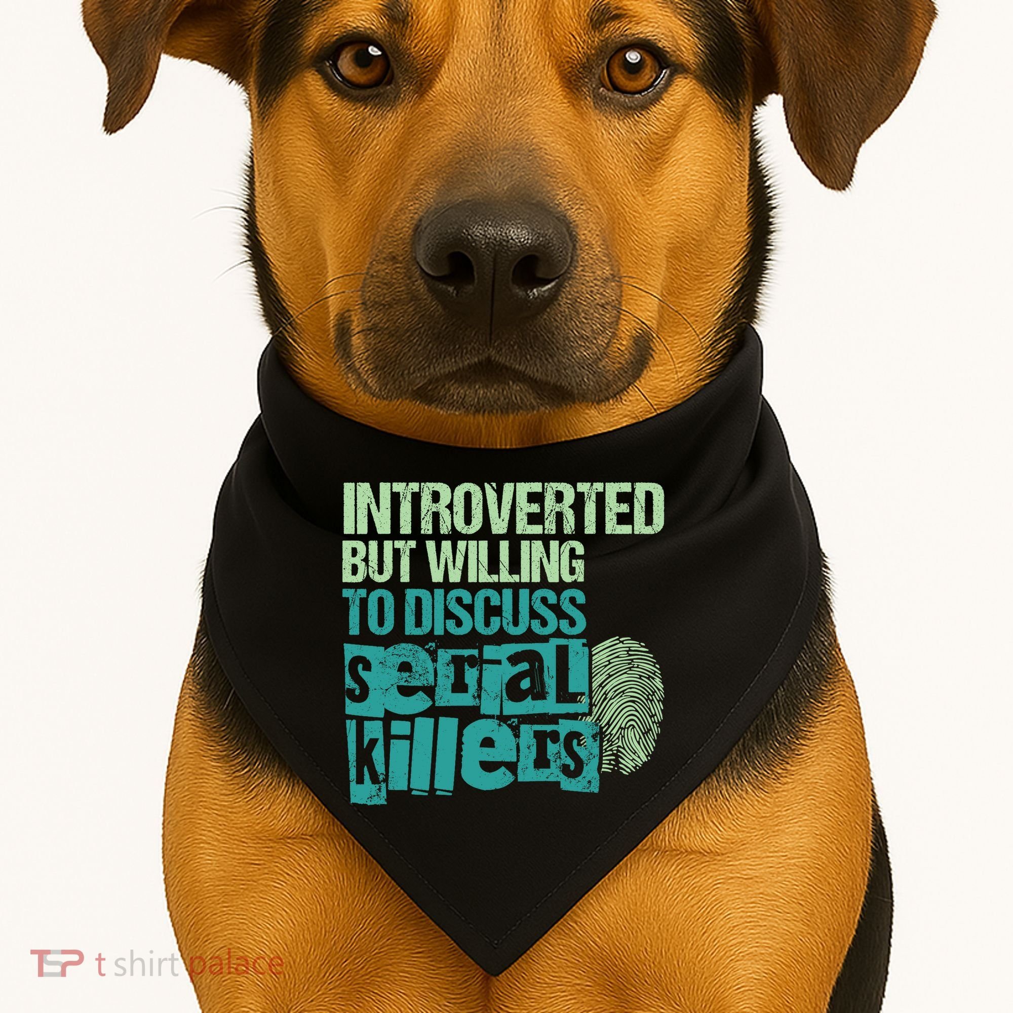 Introverted But Willing To Discuss Serial Killers True Crime USA-Made Doggie Bandana