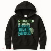 Introverted But Willing To Discuss Serial Killers True Crime Kids Hoodie thumb 0