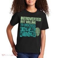 Introverted But Willing To Discuss Serial Killers True Crime Kids T-Shirt thumb 2