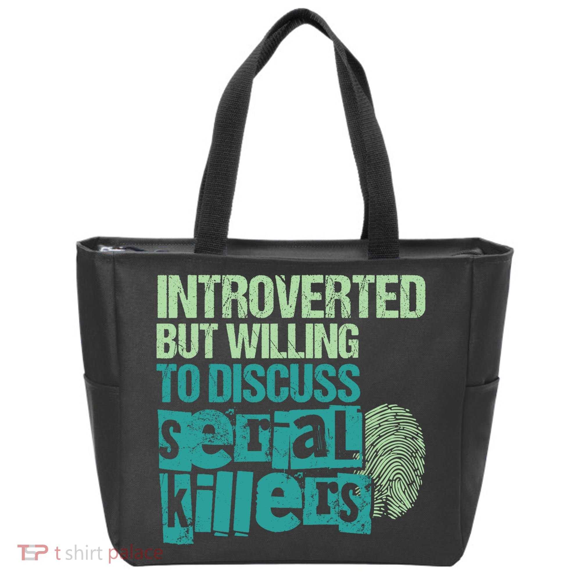 Introverted But Willing To Discuss Serial Killers True Crime Tote Bag