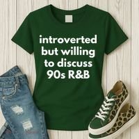 Introverted But Willing To Discuss 90s R&B Funny Music Fan Women's T-Shirt thumb 3