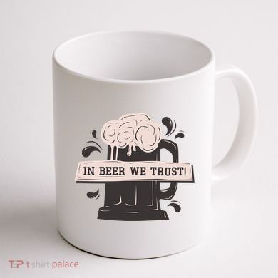In Beer We Trust Coffee Mug back
