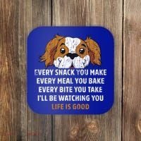 I’ll Be Watching You Funny Dog Lover Owner Dad Graphic Cute Gift Coaster thumb 0