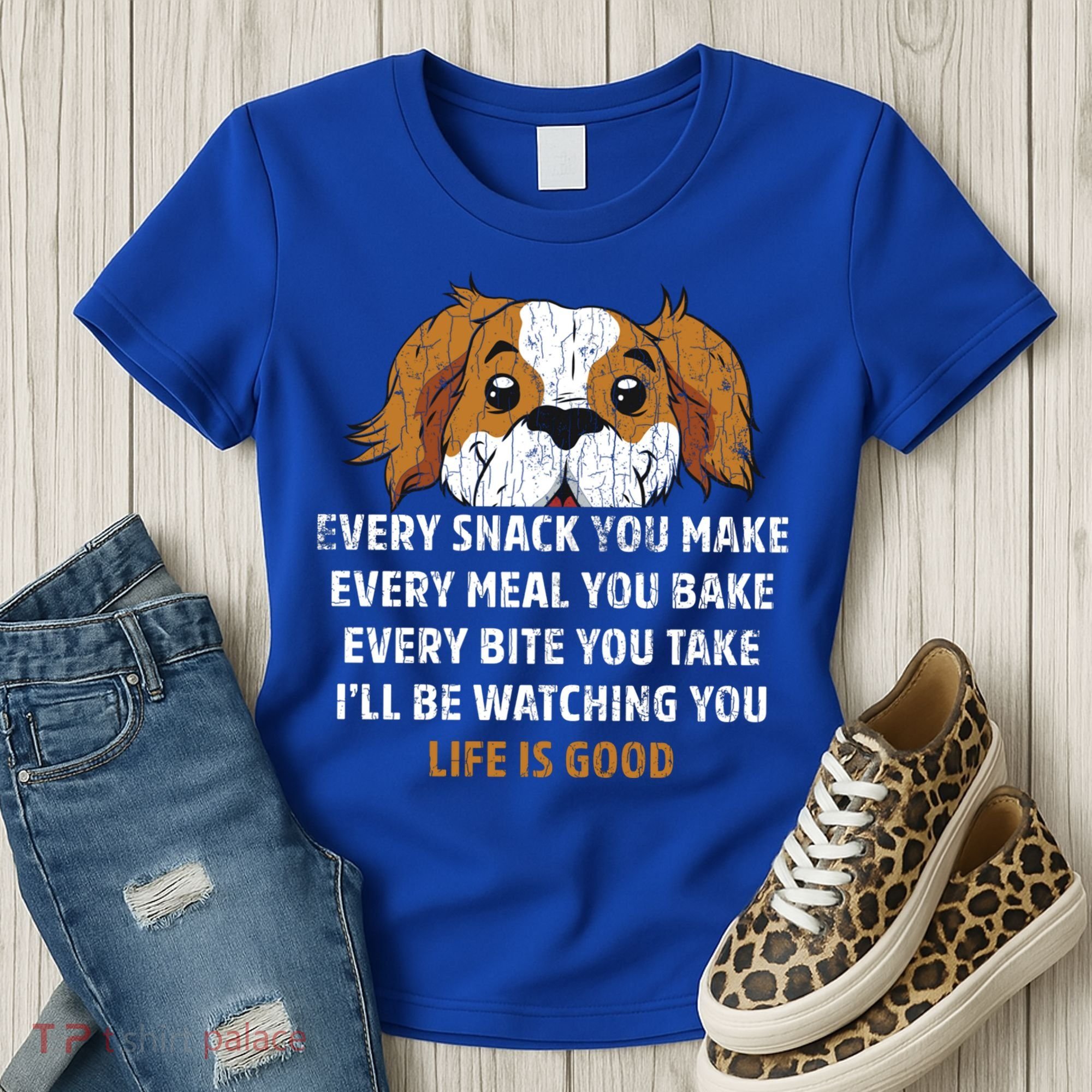 I’ll Be Watching You Funny Dog Lover Owner Dad Graphic Cute Gift Women's T-Shirt