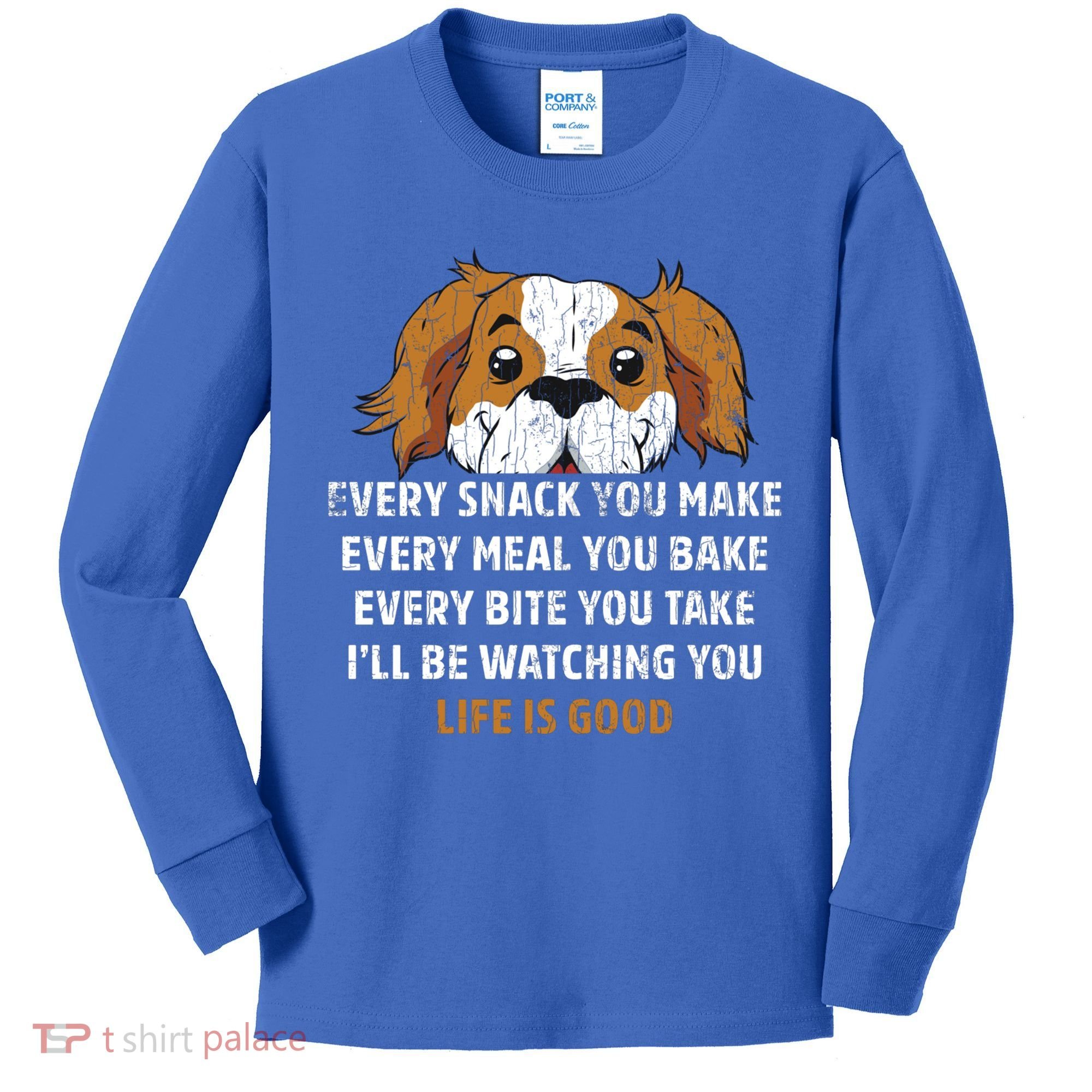 I’ll Be Watching You Funny Dog Lover Owner Dad Graphic Cute Gift Kids Long Sleeve Shirt