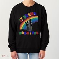 It Burns When I Pee Funny Racoon Meme Rainbow Saying Humor Women's Sweatshirt thumb 0