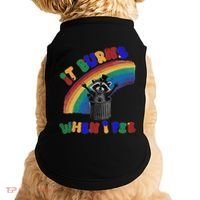 It Burns When I Pee Funny Racoon Meme Rainbow Saying Humor Doggie Tank thumb 0