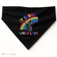 It Burns When I Pee Funny Racoon Meme Rainbow Saying Humor USA-Made Doggie Bandana thumb 0