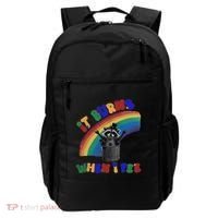It Burns When I Pee Funny Racoon Meme Rainbow Saying Humor Backpack thumb 0