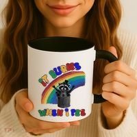 It Burns When I Pee Funny Racoon Meme Rainbow Saying Humor Coffee Mug thumb 3
