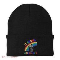 It Burns When I Pee Funny Racoon Meme Rainbow Saying Humor Beanie thumb 0