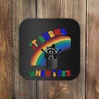 It Burns When I Pee Funny Racoon Meme Rainbow Saying Humor Coaster thumb 0